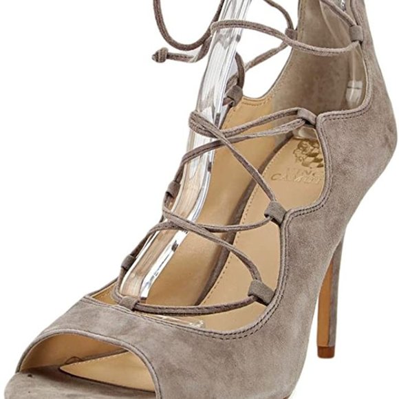 VINCE CAMUTO SANDRIA LEATHER SUEDE SANDALS SIZE 7.5 - Picture 1 of 11